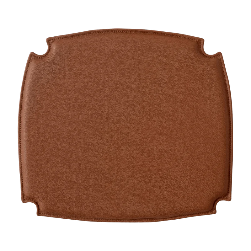 Coussin de chaise en cuir cognac 46 x 46 cm Drawn HM3 - &tradition