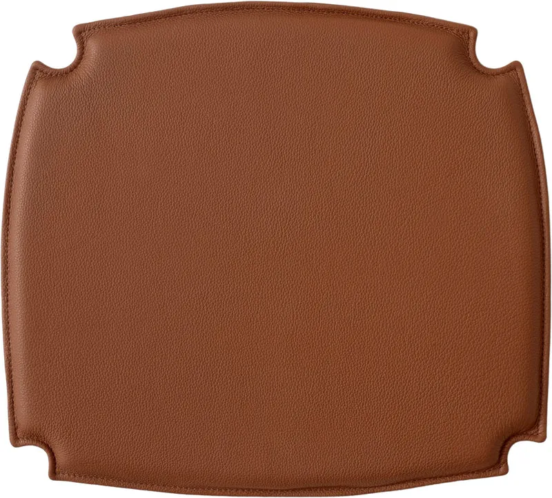 Coussin de chaise en cuir cognac 46 x 46 cm Drawn HM3 - &tradition