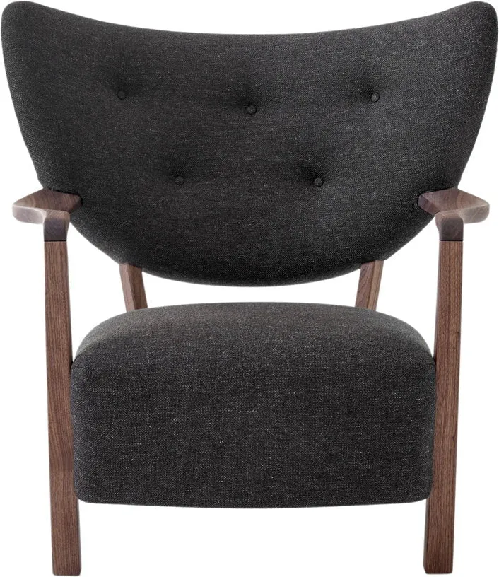 Fauteuil lounge en noyer huilé et laine gris foncé 85 x 85 x 84 cm Wulff ATD2 - &tradition