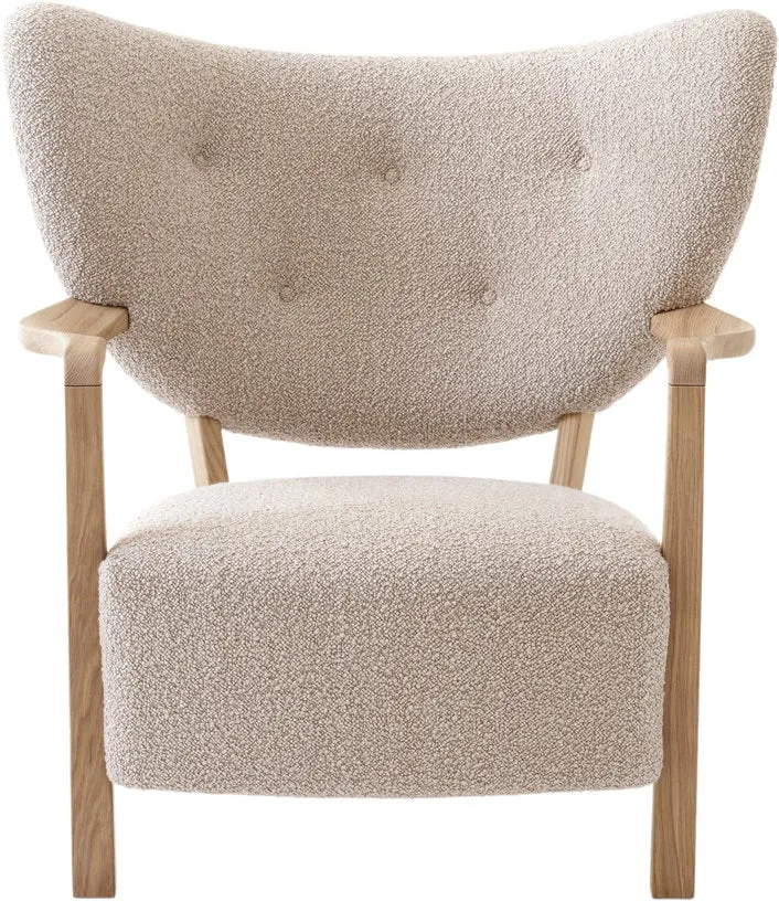 Fauteuil lounge en chêne huilé et laine beige 85 x 85 x 84 cm Wulff ATD2 - &tradition