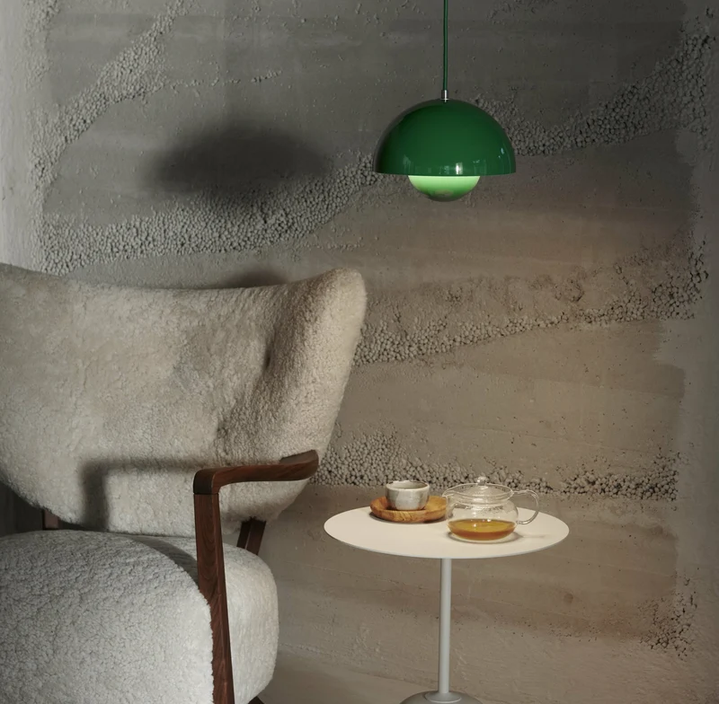 Fauteuil lounge en chêne huilé et laine beige 85 x 85 x 84 cm Wulff ATD2 - &tradition
