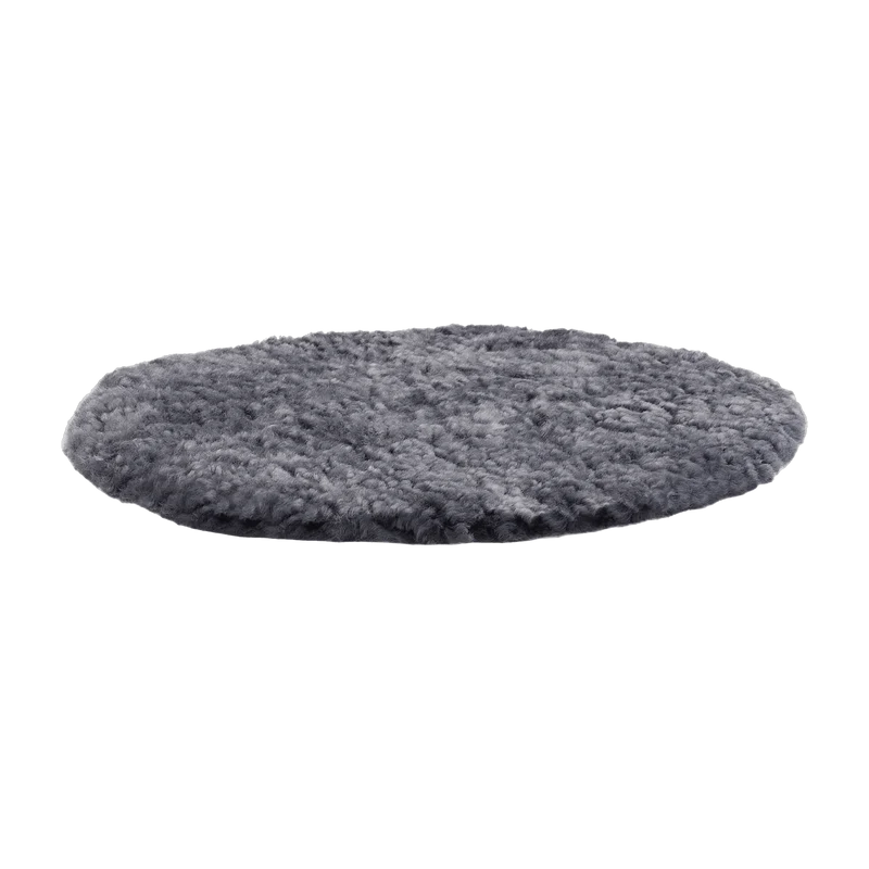Coussin d'assise rond pour chaise enfant en peau de mouton graphite ZigZag - Hans K