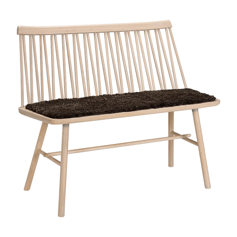 Coussin d'assise pour banc en peau de mouton graphite ZigZag - Hans K
