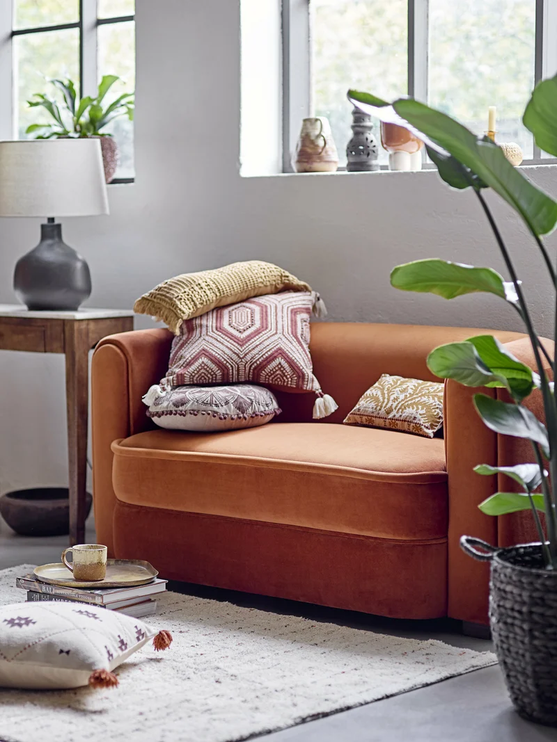 Table d'appoint en bois rustique et marbre Hauge - Bloomingville