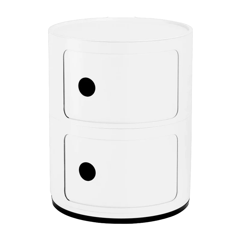 Table de chevet blanche mat 2 tiroirs Componibili Recycled - Kartell