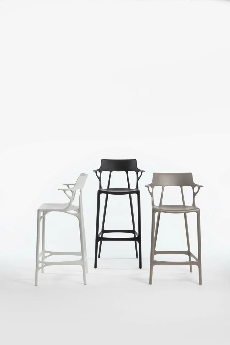 Chaise de bar grise 75 cm A.I - Kartell
