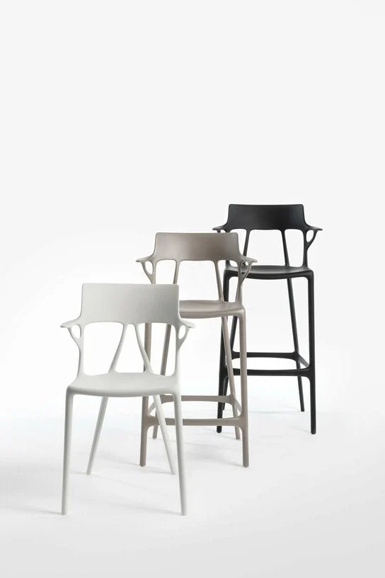 Chaise de bar blanche 65 cm A.I - Kartell