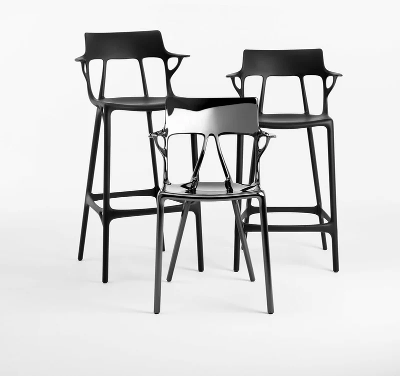 Chaise de bar blanche 65 cm A.I - Kartell