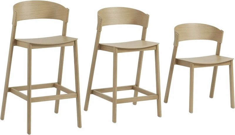 Tabouret de bar en chêne naturel Cover 65 cm - Muuto