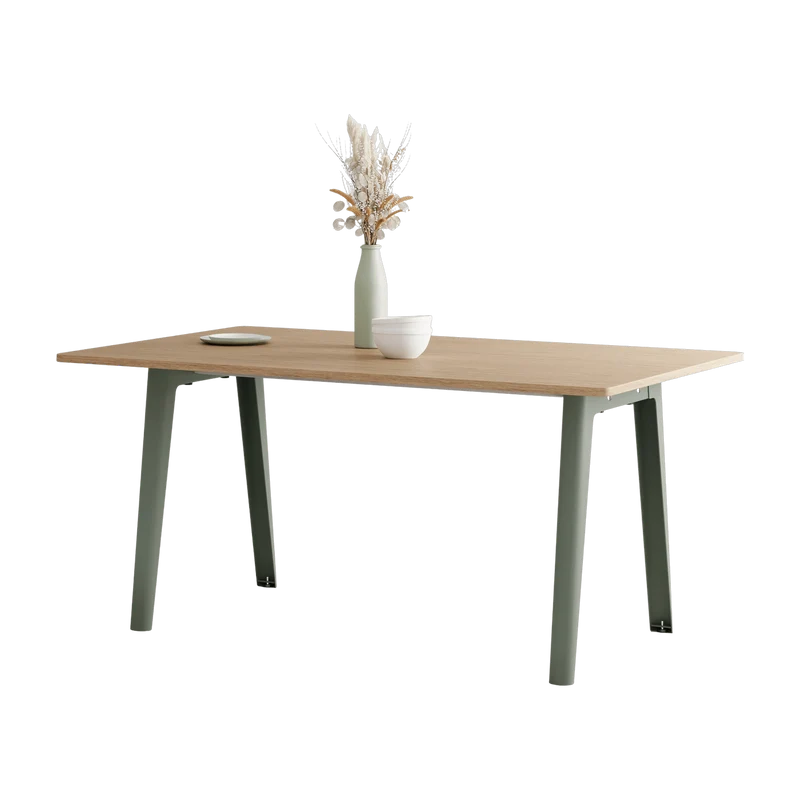 Table à manger en chêne éco-certifié 160 x 95 cm piètements gris eucalyptus New Modern - Tiptoe