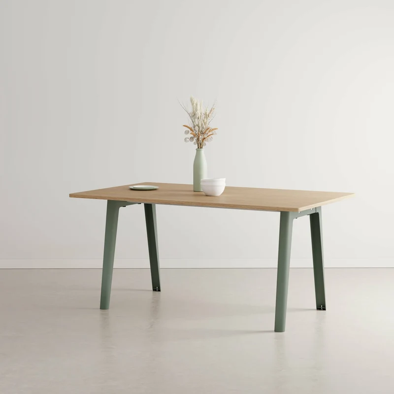 Table à manger en chêne éco-certifié 160 x 95 cm piètements gris eucalyptus New Modern - Tiptoe
