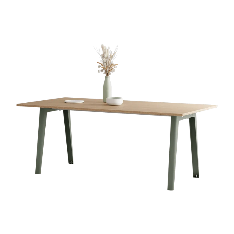 Table à manger en chêne éco-certifié 190 x 95 cm piètements gris eucalyptus New Modern - Tiptoe