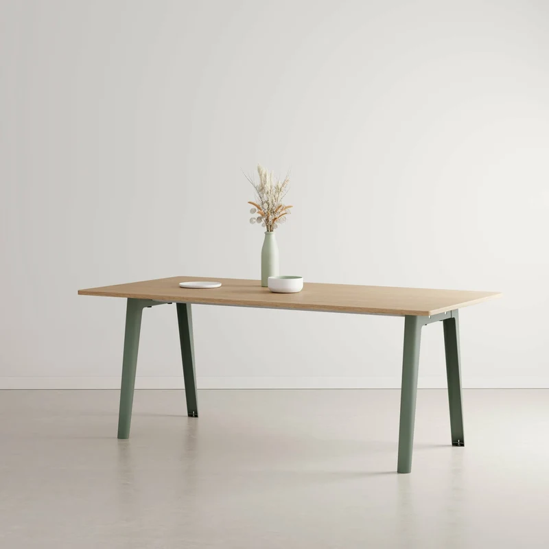 Table à manger en chêne éco-certifié 190 x 95 cm piètements gris eucalyptus New Modern - Tiptoe