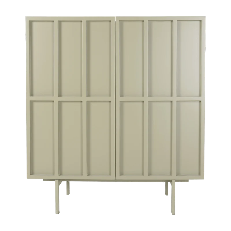 Buffet haut en bois mdf et métal caillou 80 x 40 x 89 cm - Hkliving