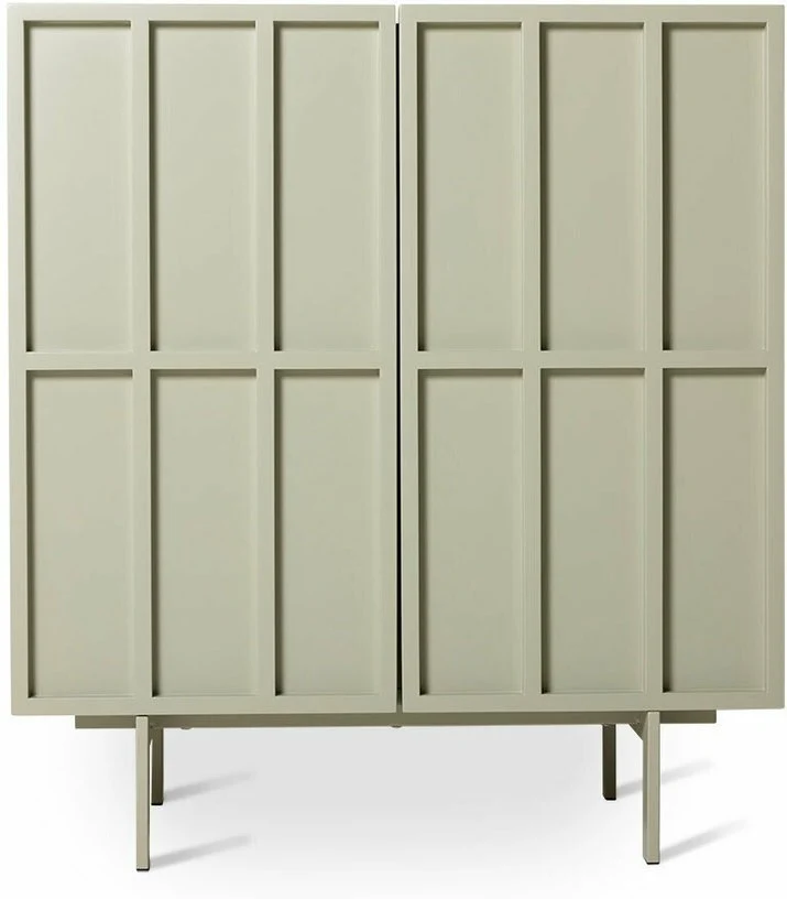 Buffet haut en bois mdf et métal caillou 80 x 40 x 89 cm - Hkliving