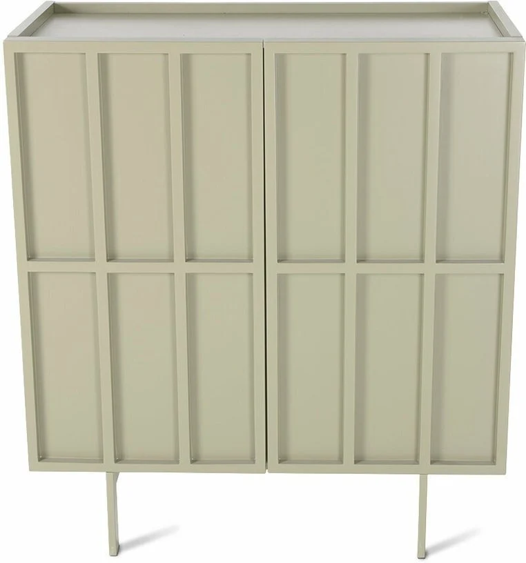 Buffet haut en bois mdf et métal caillou 80 x 40 x 89 cm - Hkliving