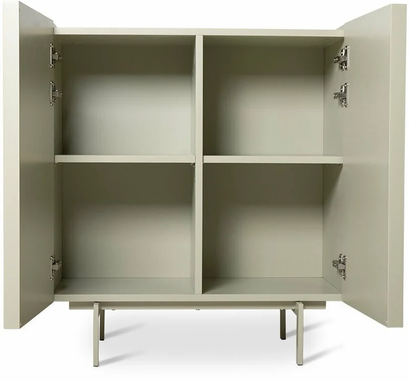 Buffet haut en bois mdf et métal caillou 80 x 40 x 89 cm - Hkliving
