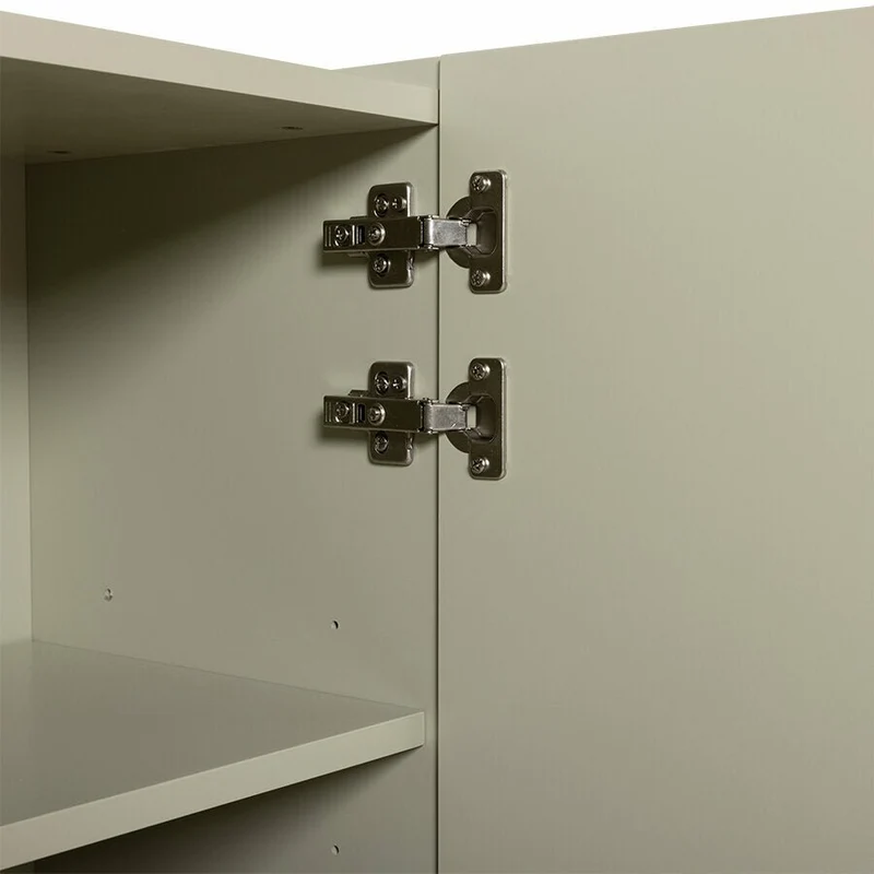 Buffet haut en bois mdf et métal caillou 80 x 40 x 89 cm - Hkliving