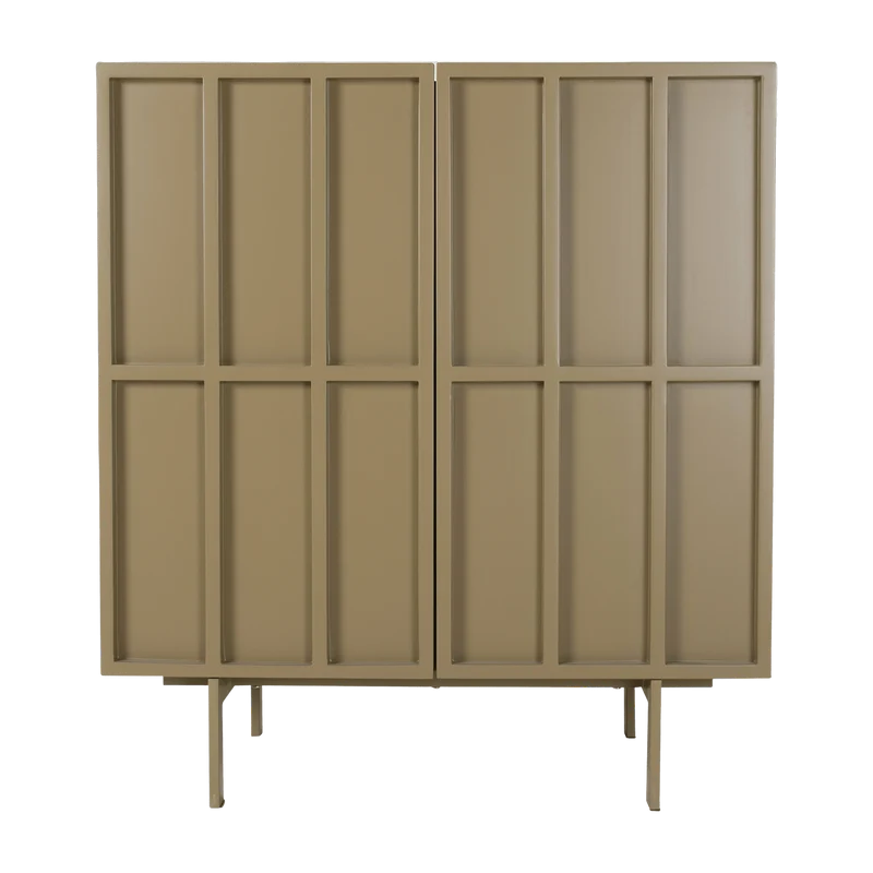 Buffet haut en bois mdf et métal vert olive 80 x 40 x 89 cm - Hkliving