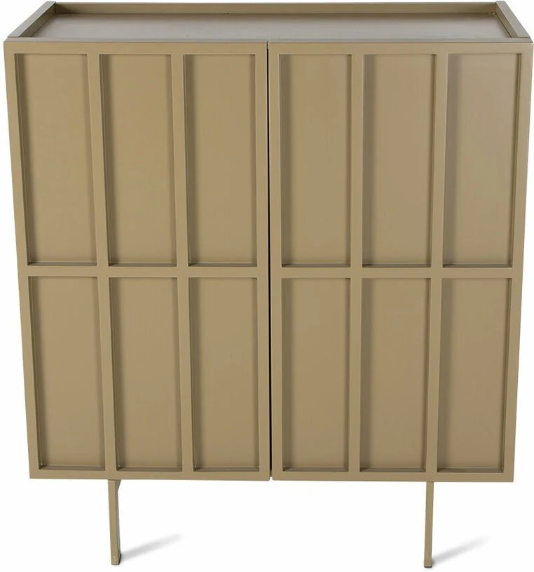 Buffet haut en bois mdf et métal vert olive 80 x 40 x 89 cm - Hkliving