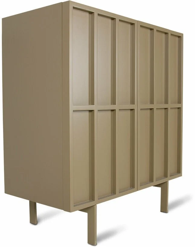 Buffet haut en bois mdf et métal vert olive 80 x 40 x 89 cm - Hkliving