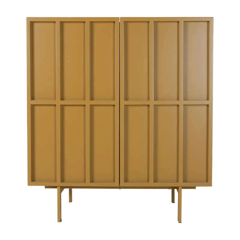 Buffet haut en bois mdf et métal orange gingembre 80 x 40 x 89 cm - Hkliving