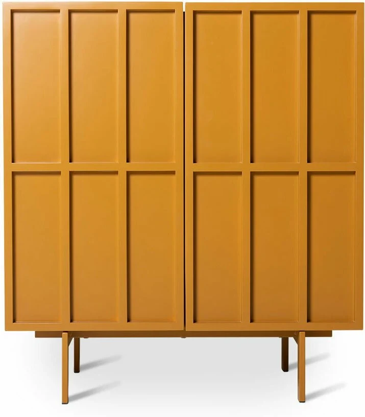 Buffet haut en bois mdf et métal orange gingembre 80 x 40 x 89 cm - Hkliving