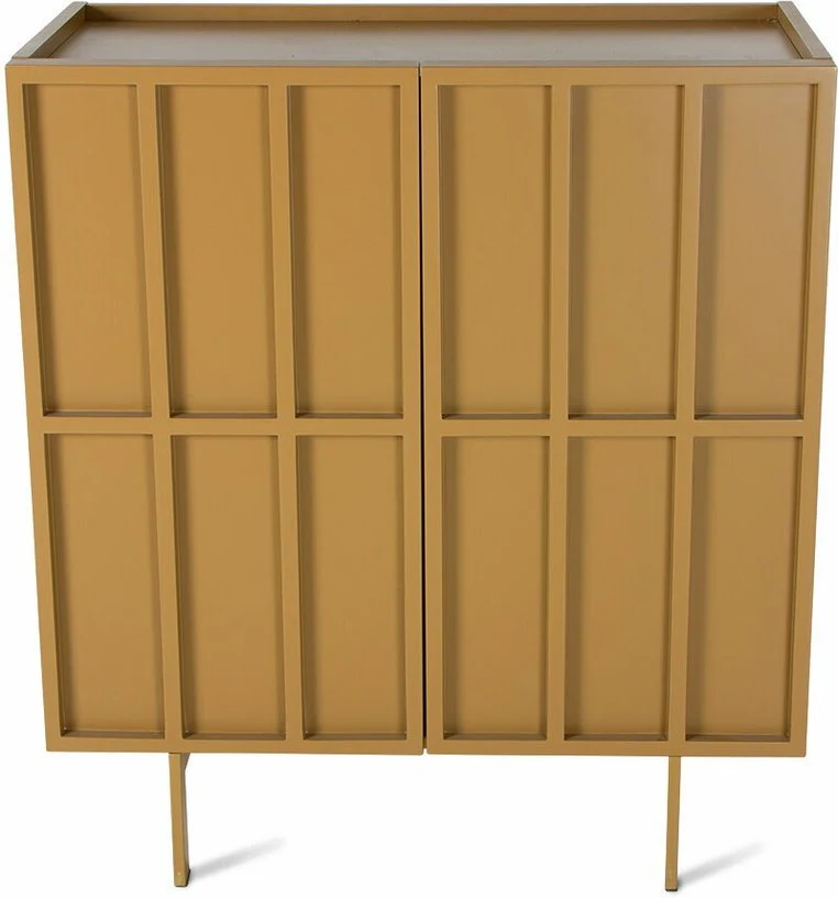 Buffet haut en bois mdf et métal orange gingembre 80 x 40 x 89 cm - Hkliving