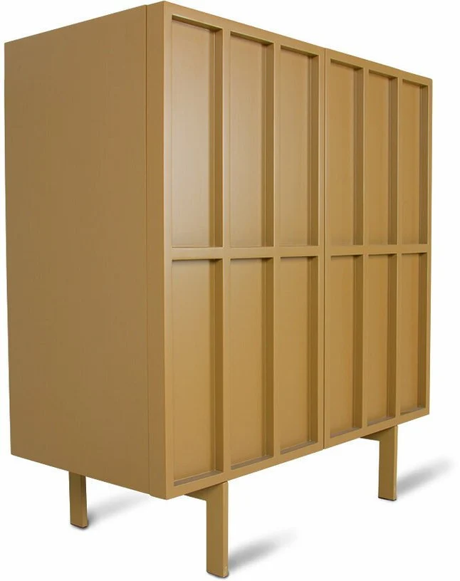 Buffet haut en bois mdf et métal orange gingembre 80 x 40 x 89 cm - Hkliving