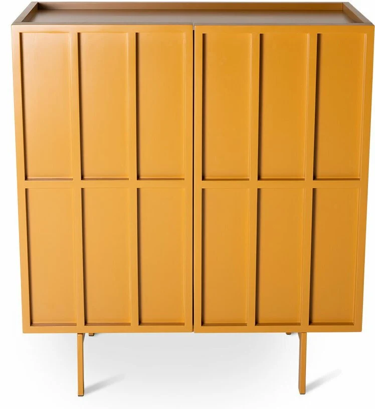 Buffet haut en bois mdf et métal orange gingembre 80 x 40 x 89 cm - Hkliving