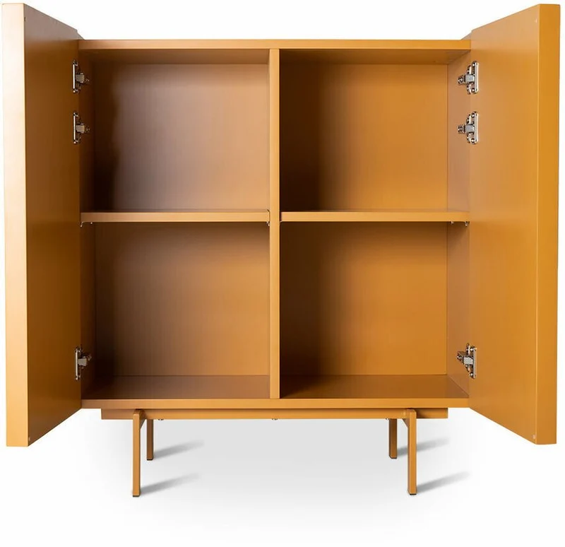 Buffet haut en bois mdf et métal orange gingembre 80 x 40 x 89 cm - Hkliving