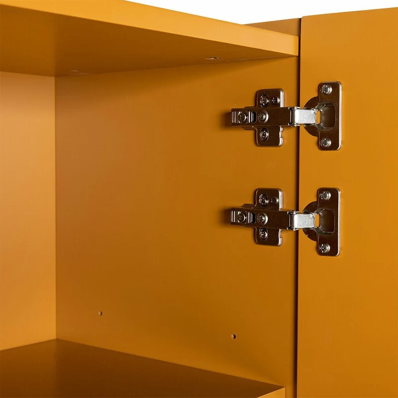 Buffet haut en bois mdf et métal orange gingembre 80 x 40 x 89 cm - Hkliving