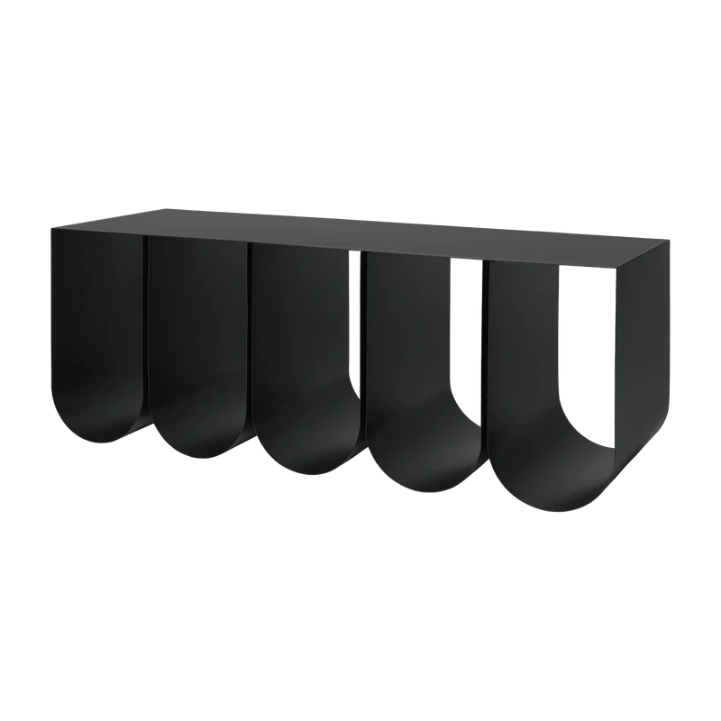Banc courbé en acier noir- Kristina Dam Studio