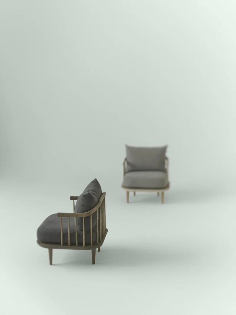 Fauteuil en chêne huilé blanc SC10 Fly - &tradition