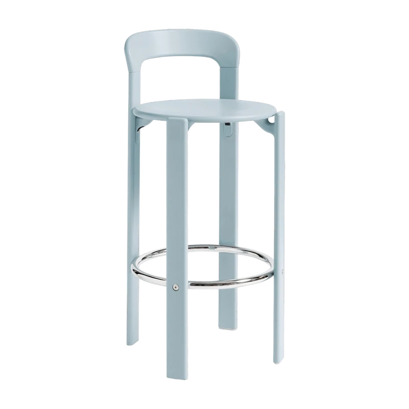 Chaise de bar en bois de hêtre bleu ardoise 75 cm Rey - HAY