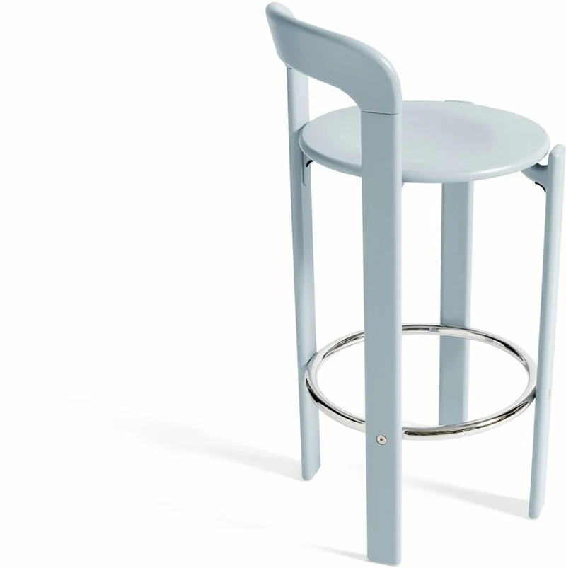 Chaise de bar en bois de hêtre bleu ardoise 75 cm Rey - HAY
