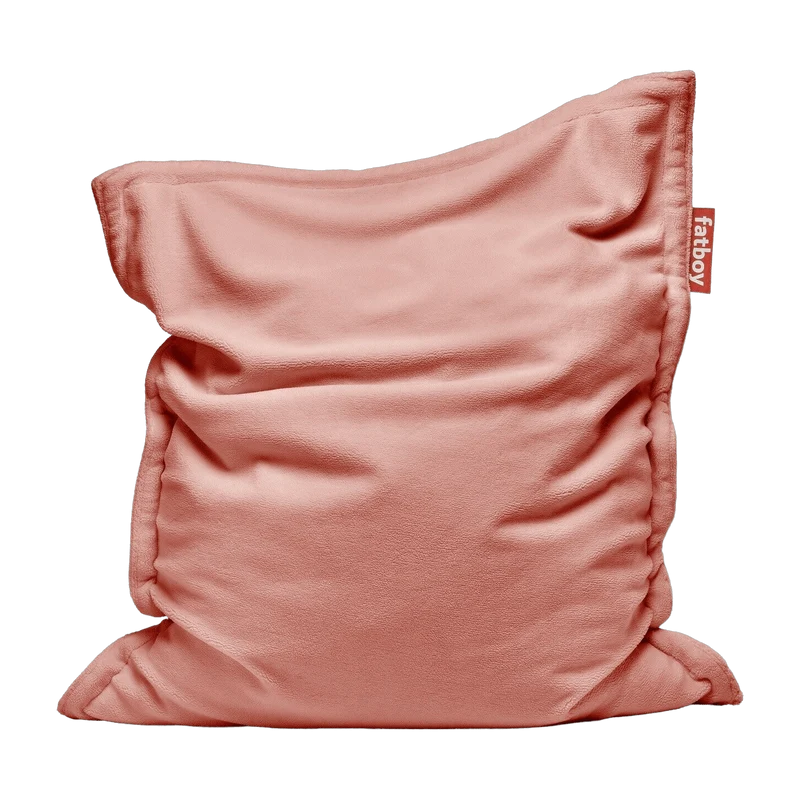 Pouf en tissu rose Slim Teddy Original - Fatboy