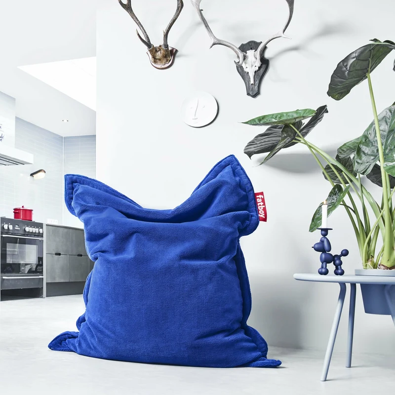 Pouf en tissu rose Slim Teddy Original - Fatboy
