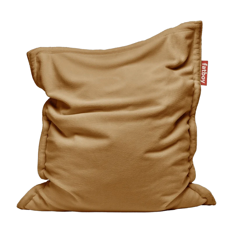 Pouf en tissu beige Slim Teddy Original - Fatboy