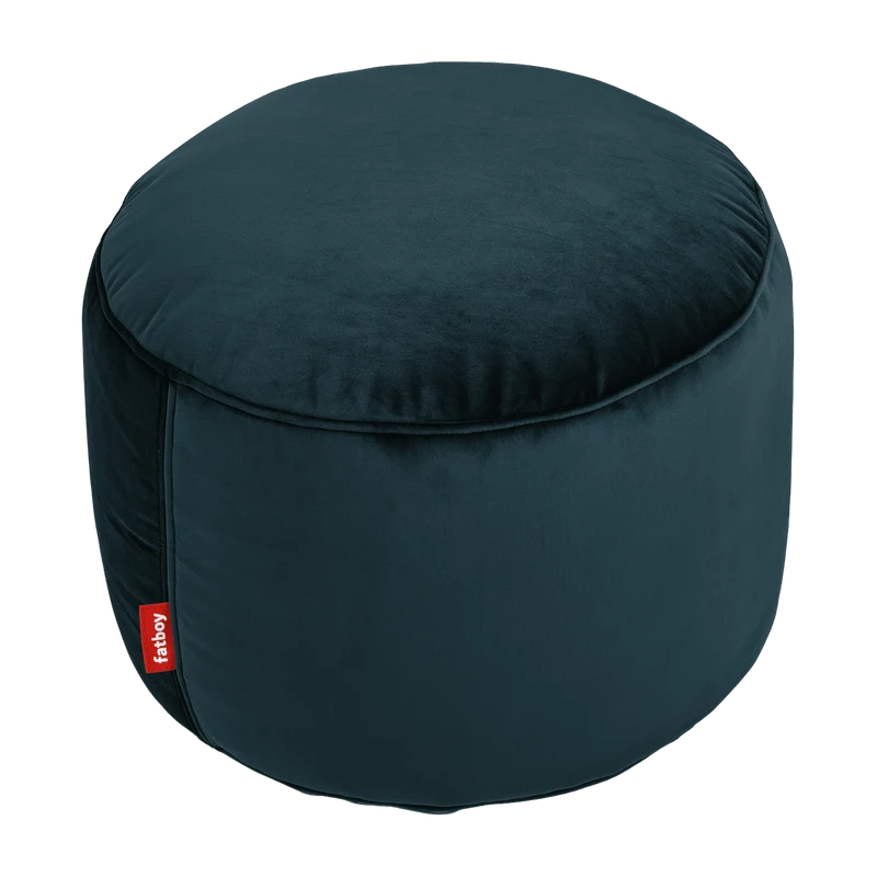 Pouf en velours pétrole Point - Fatboy