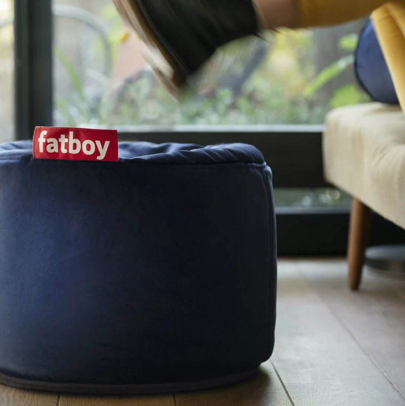 Pouf en velours pétrole Point - Fatboy