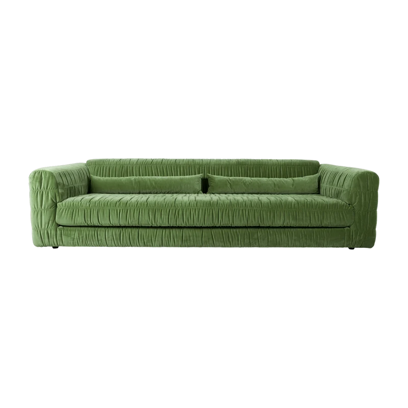 Canapé en velours royal velvet vert 274 cm Club Couch - Hkliving