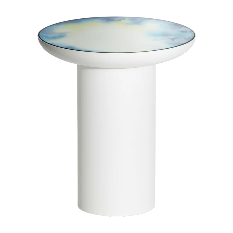 Table d'appoint ronde aquarelle bleu et jaune 40 Francis - Petite Friture