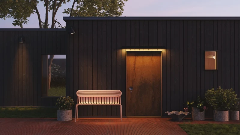 Banc de jardin en aluminium bleu Week-End - Petite Friture