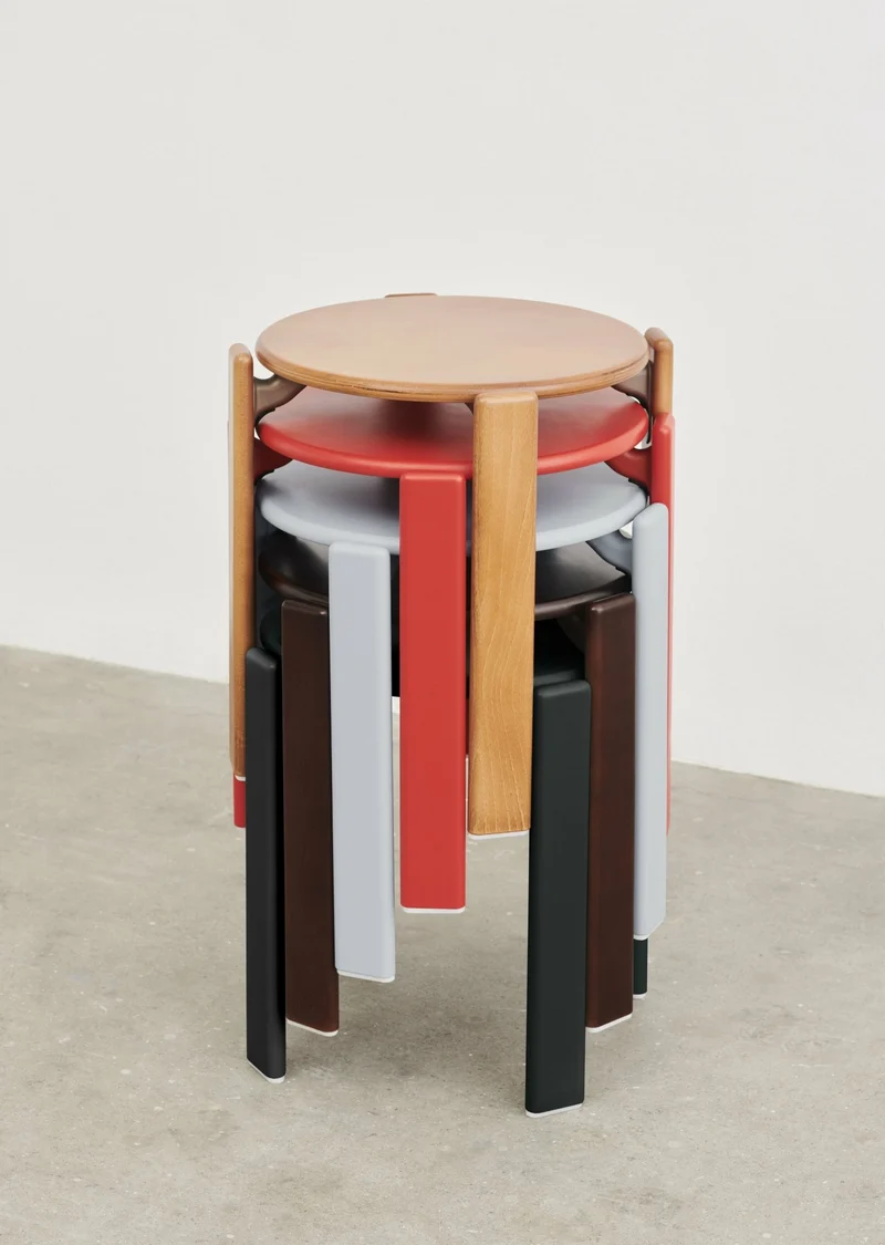 Tabouret en bois de hêtre rouge scarlet Rey - HAY