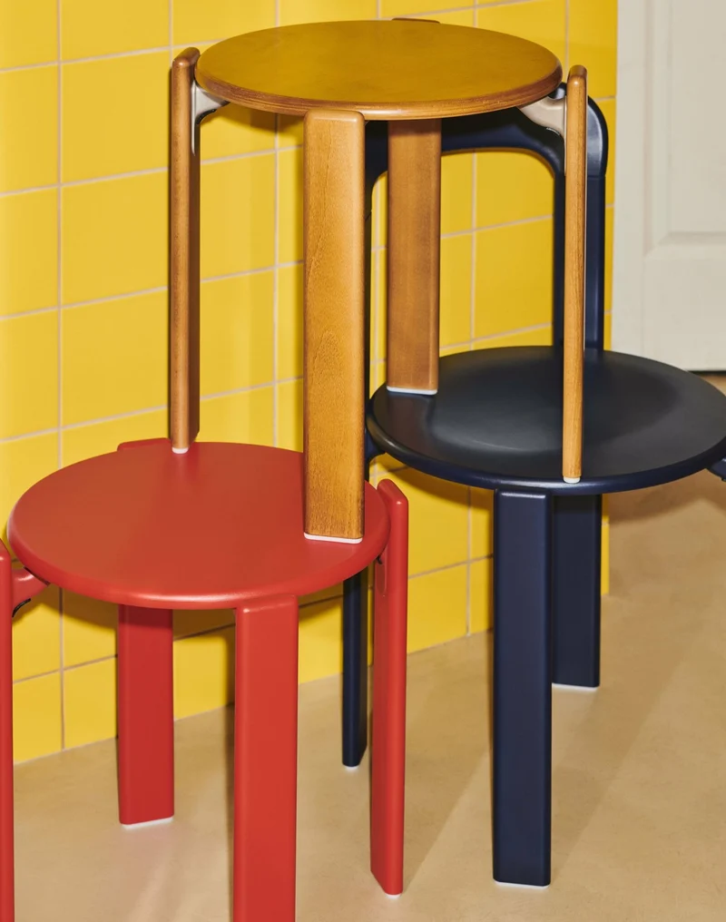 Tabouret en bois de hêtre marron ambré Rey - HAY