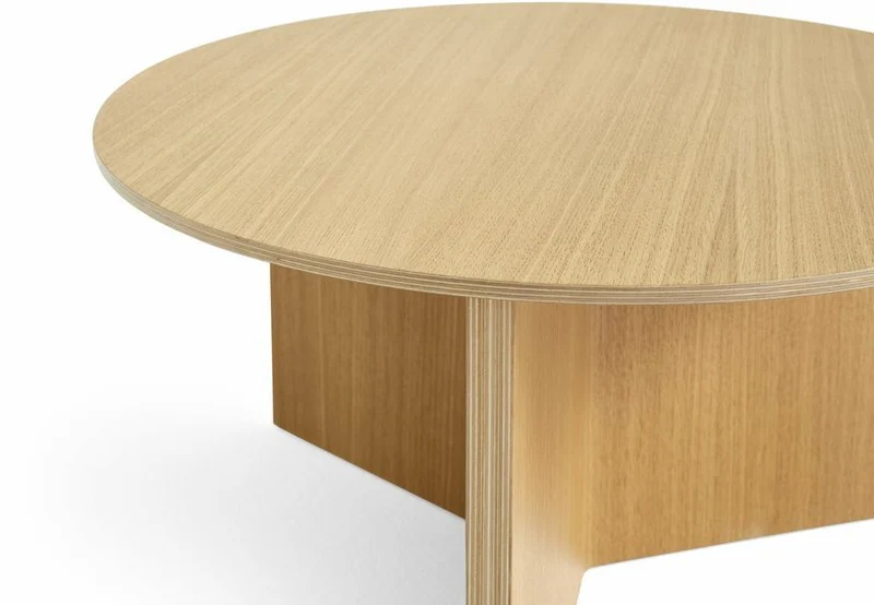 Table basse ronde en chêne naturel XL Slit - HAY