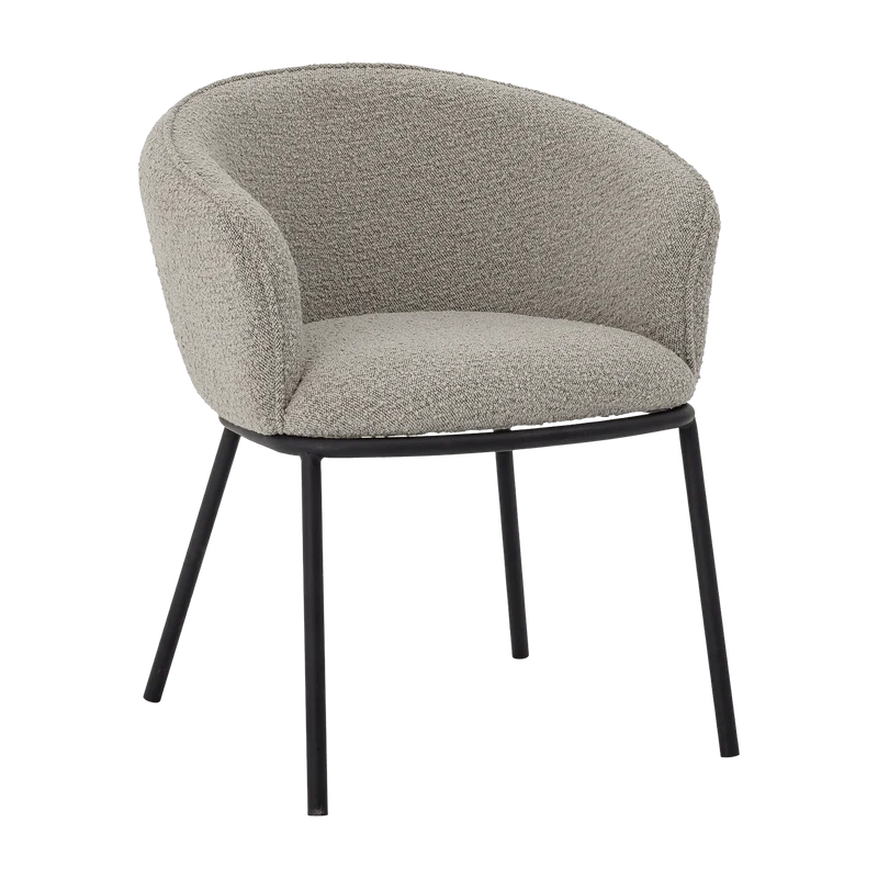Chaise avec accoudoirs en tissu gris Cortone - Bloomingville