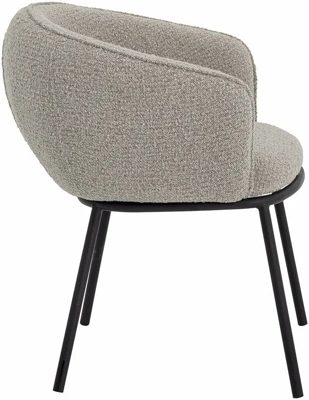 Chaise avec accoudoirs en tissu gris Cortone - Bloomingville