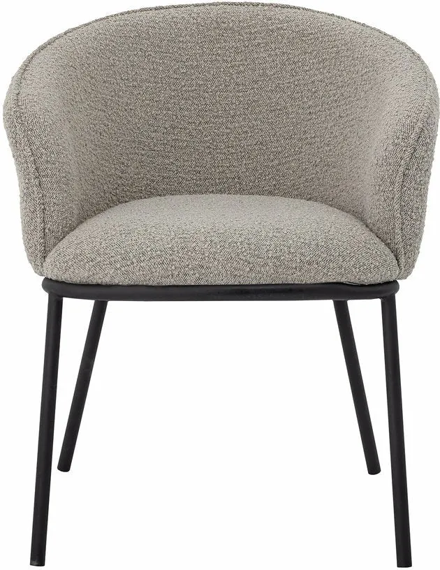 Chaise avec accoudoirs en tissu gris Cortone - Bloomingville